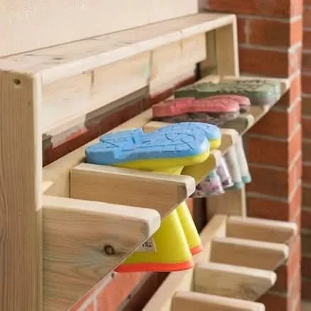 Outdoor Wooden Wellie Wall-Outdoor Wooden Wellie Wall
