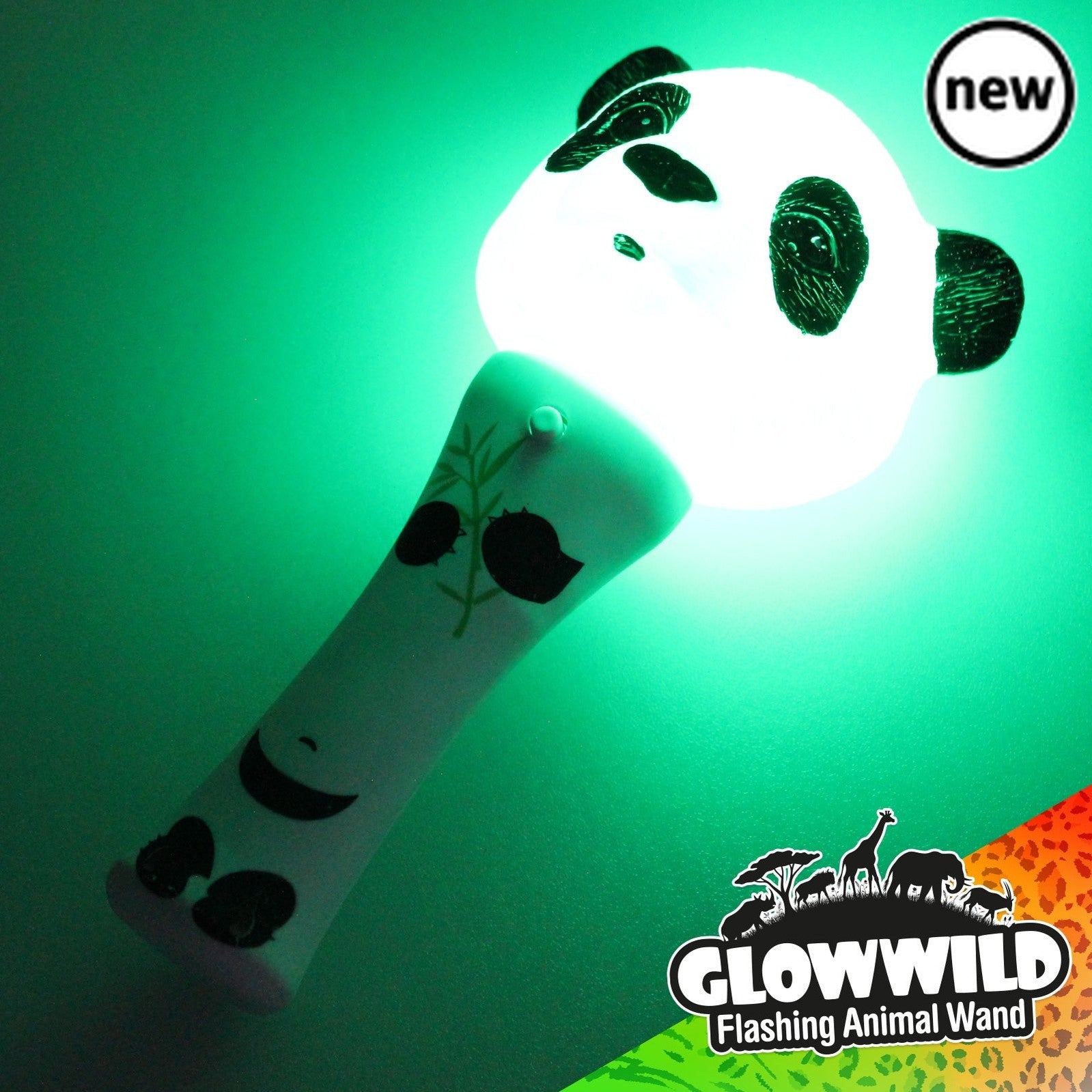 Panda Mini Light Up Animal Wand 7", Cuteness overload!! This adorable Panda Mini Light Up Animal Wand is lit with multi coloured flashing LEDs that illuminate the cute panda head in a colour flash light show! An adorable Glow Wild flashing animal wand that's just the right size for small hands, the simple on/off function makes it easy for even the smallest of kids to handle. With batteries included, this super sweet Panda Mini Light Up Animal Wand will delight with mesmerising colourful light! Panda Mini Li