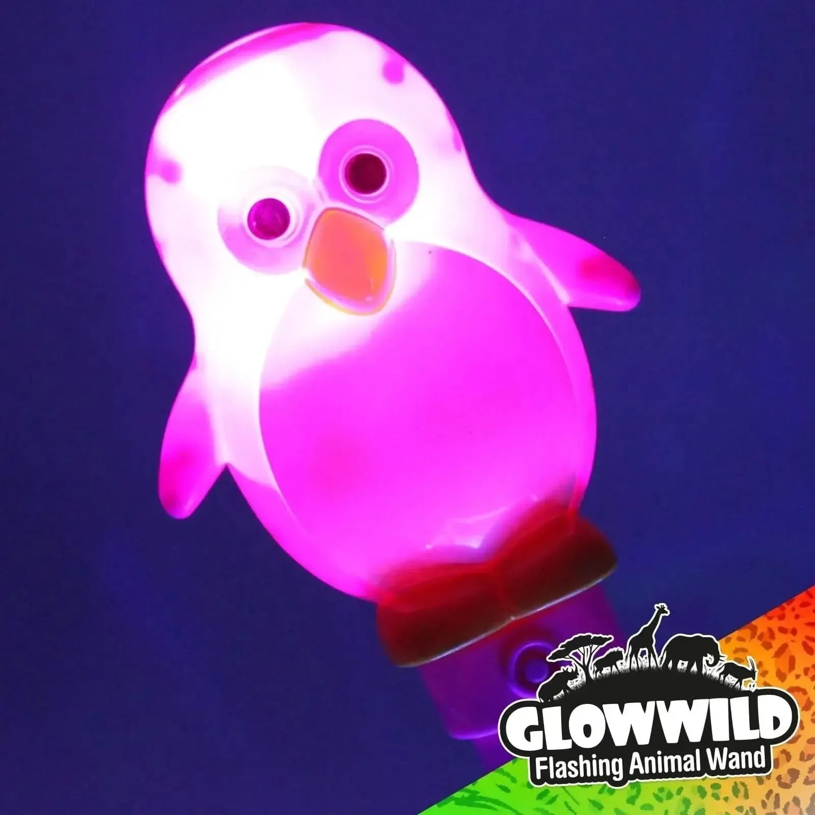 Penguin Mega Light Up Animal Wand 11"-Penguin Mega Light Up Animal Wand 11"