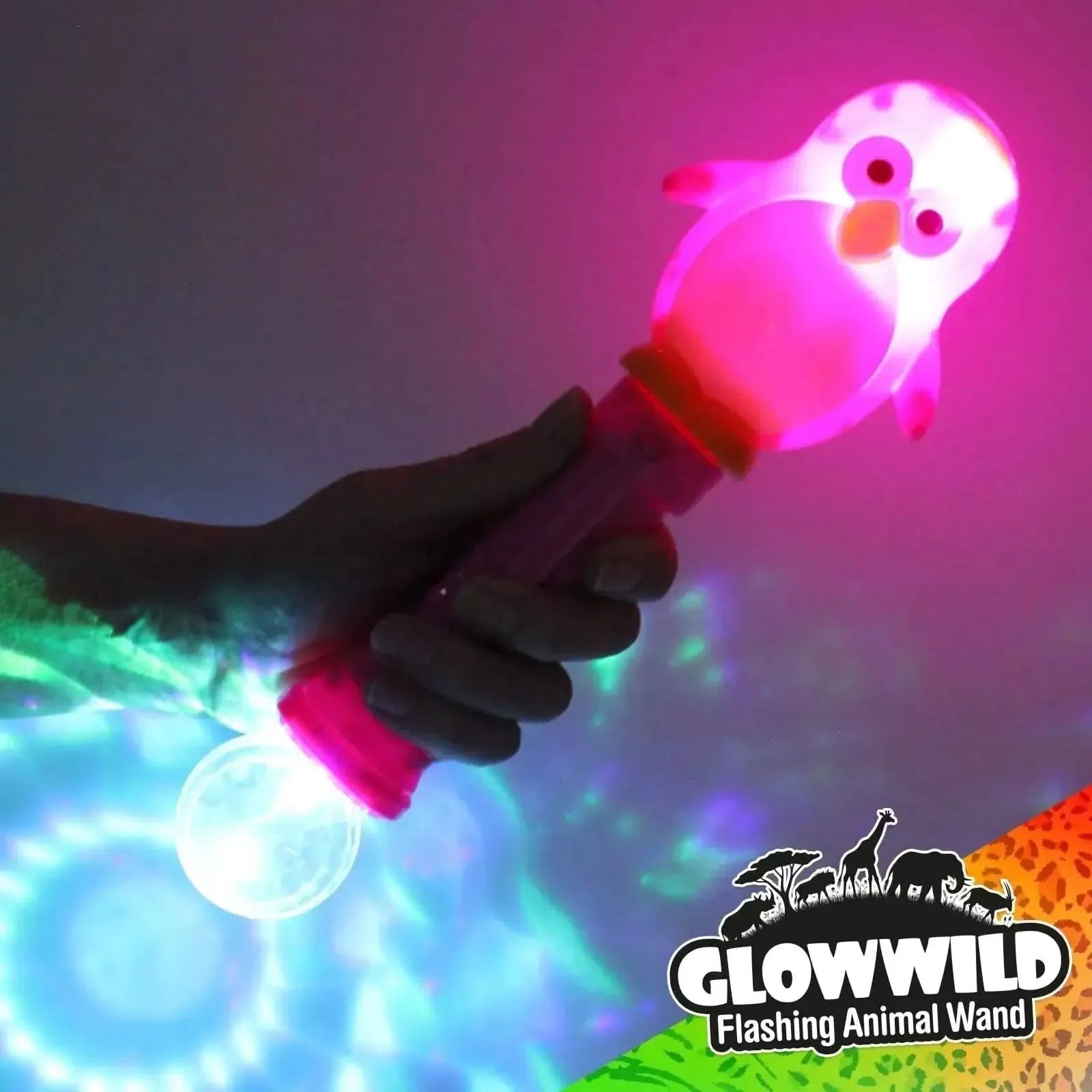 Penguin Mega Light Up Animal Wand 11"-Penguin Mega Light Up Animal Wand 11"