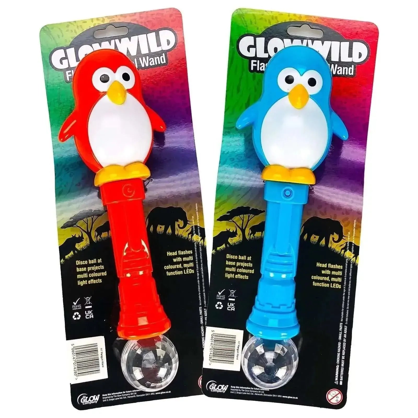 Penguin Mega Light Up Animal Wand 11"-Penguin Mega Light Up Animal Wand 11"