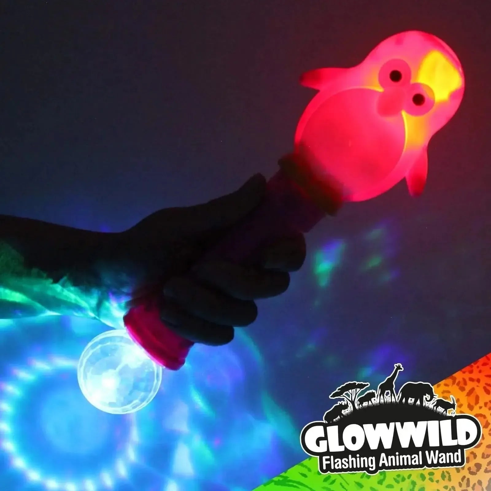 Penguin Mega Light Up Animal Wand 11"-Penguin Mega Light Up Animal Wand 11"