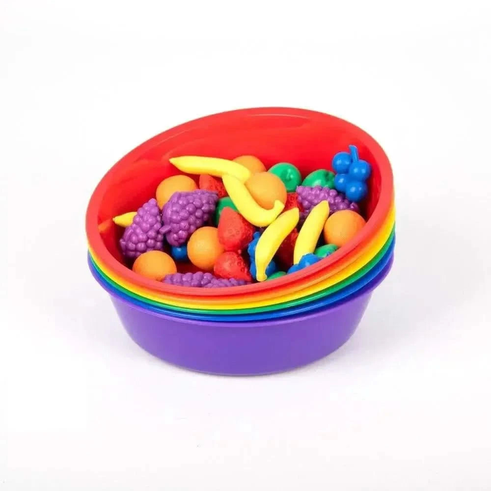 Plastic Rainbow Colour Sorting Bowls 6pk-Plastic Rainbow Colour Sorting Bowls 6pk