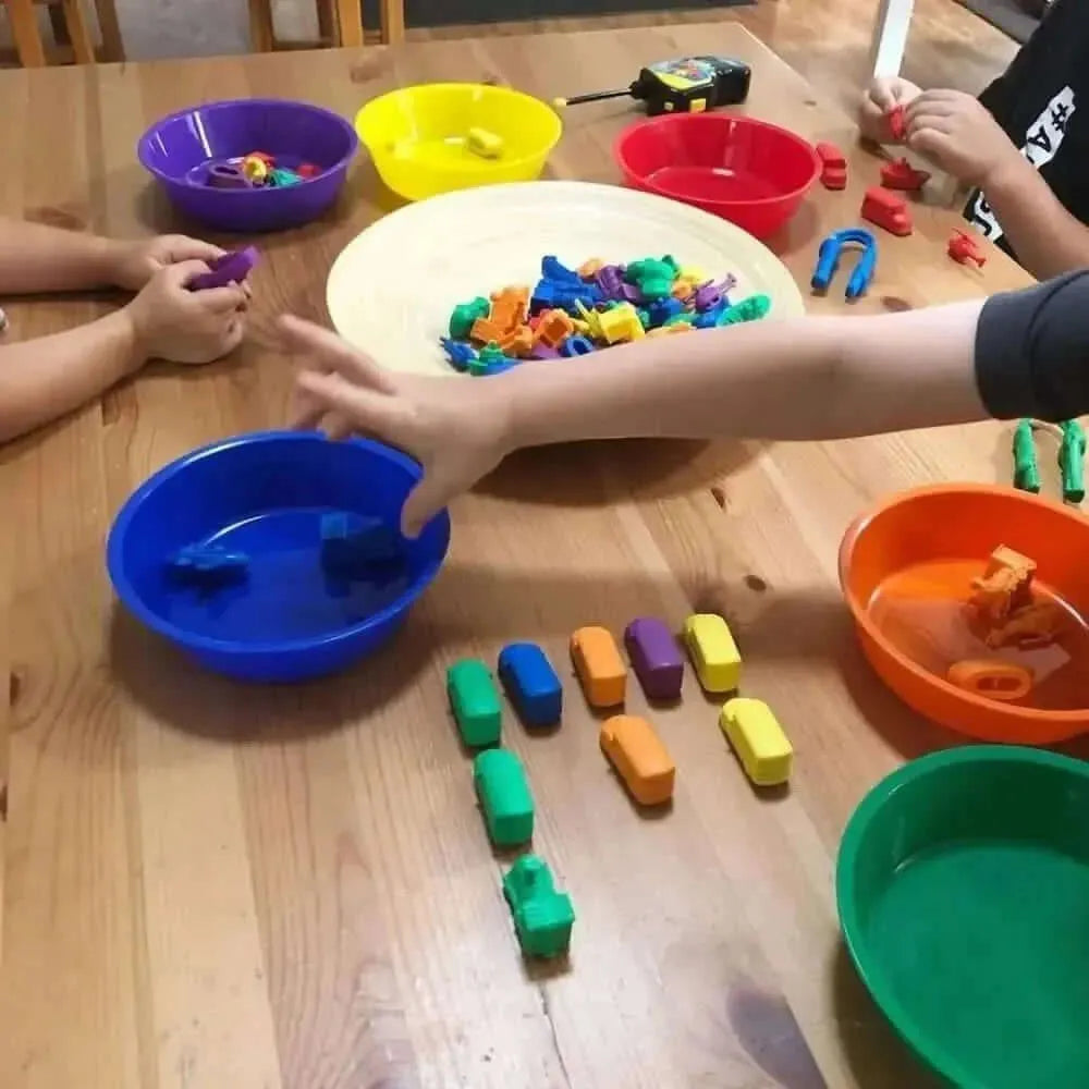 Plastic Rainbow Colour Sorting Bowls 6pk-Plastic Rainbow Colour Sorting Bowls 6pk