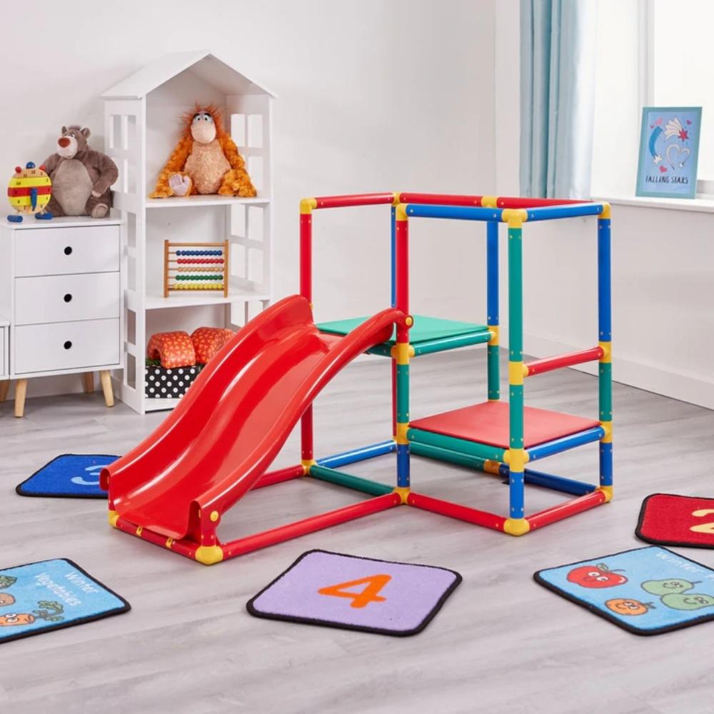 Play Gym, Encourage your little one’s physical and cognitive development from the get-go with our 10-in-1 play gym and activity toy. With its bright design and its ability to change into multiple play activities, this is an ideal product for children of various ages. A handbook is supplied with assembly details for each activity. As well as its variety, it is a perfect choice for any child and will take you from crawling and walking right up to 4 years old. Also, the set is full of bright, stimulating colou