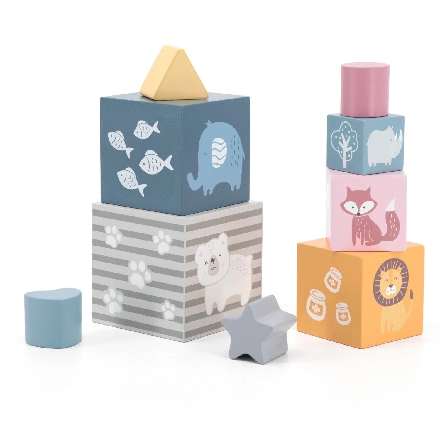 PolarB Wooden Nesting and Stacking Blocks-PolarB Wooden Nesting and Stacking Blocks