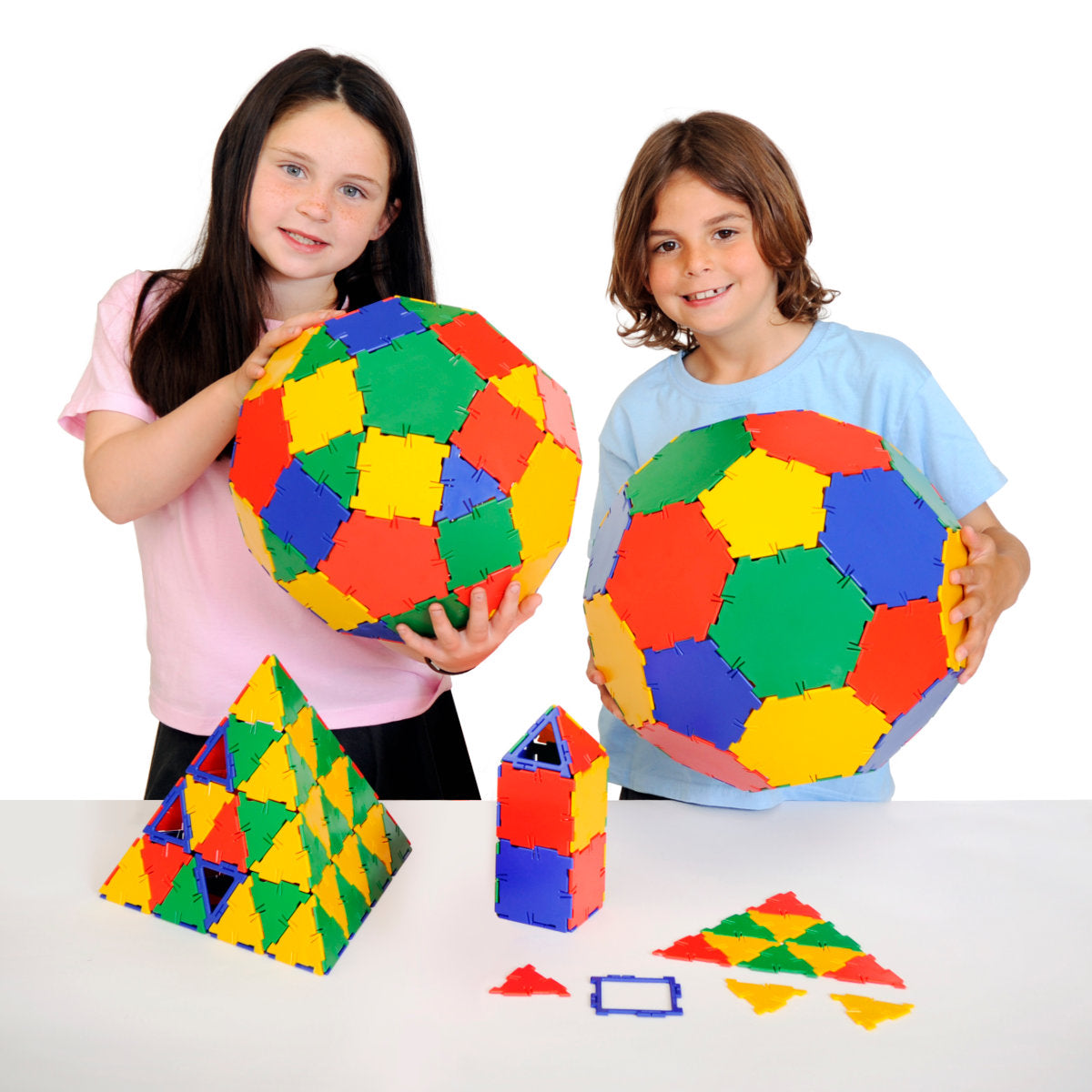 Polydron Class Set, Introduce your entire class to the world of basic geometry, shape, and space with the Polydron Class Set. This comprehensive pack contains everything you need to engage students in hands-on learning and exploration.With a total of 184 pieces, including squares, equilateral triangles, pentagons, and hexagons, this set provides ample resources for a whole class of children to participate. The set also includes an exploring booklet that offers guidance and inspiration for teachers and stude