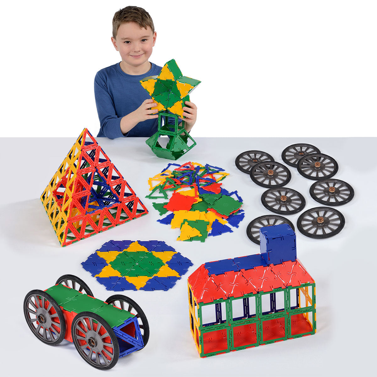 Polydron Super Value Set, The Polydron Super Value Set is the ultimate addition to any classroom, offering an excellent and comprehensive collection of over 450 pieces of Polydron. This set provides exceptional value, offering the most economical way to purchase a bulk set of high-quality Polydron pieces.The Polydron Super Value Set includes a mixture of Original Polydron and Polydron Framework pieces, allowing for a wide range of construction possibilities. With 456 pieces in total, this set contains 80 so