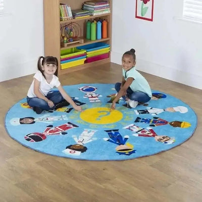 Professions Circular Classroom Carpet-Professions Circular Classroom Carpet