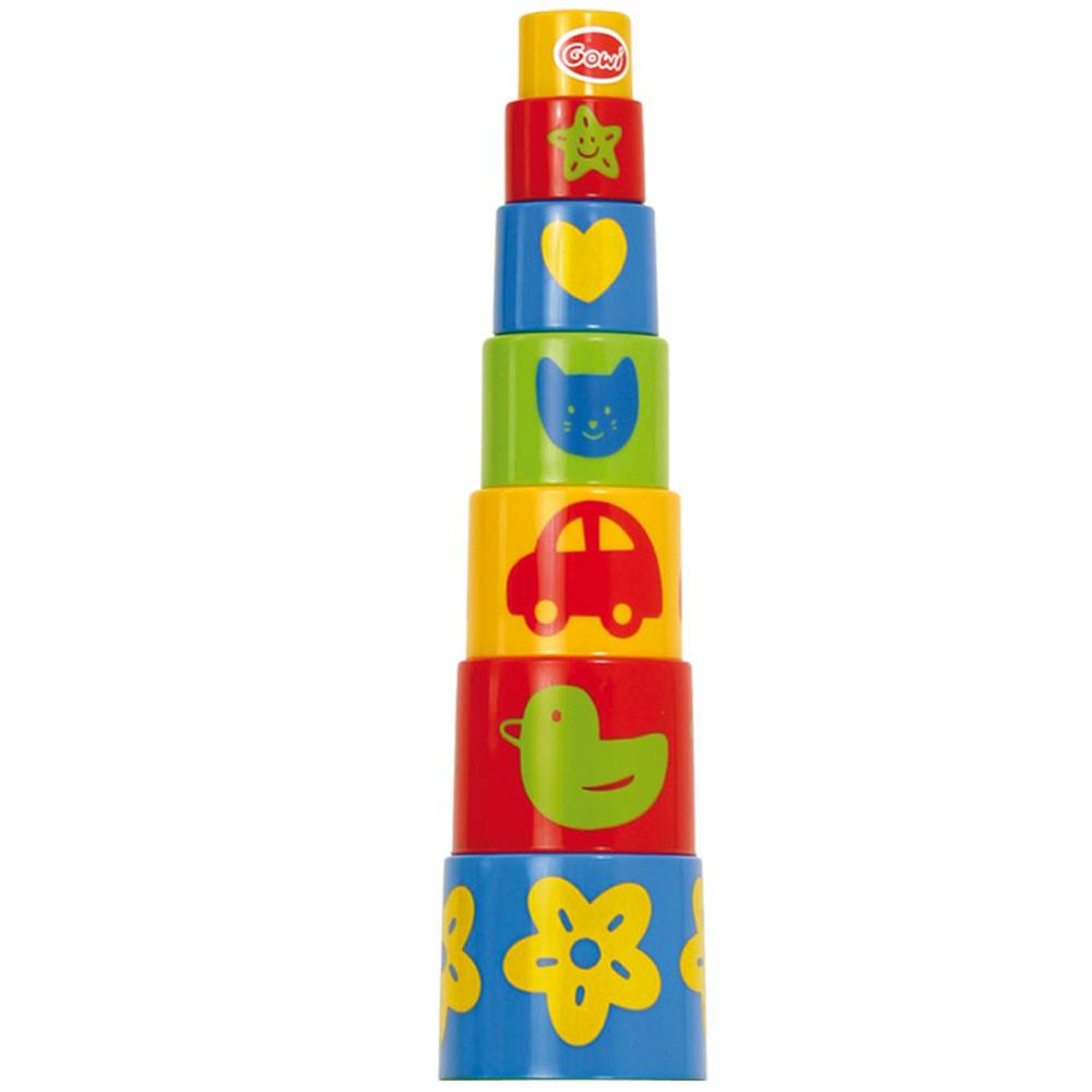 Pyramid Stacker, Introducing the Pyramid Stacker, a fun and educational toy that will engage and delight your little one! This set of brightly colored rounded stacking blocks is designed to promote learning and development through play.Each block features a vibrant picture, making it a valuable tool to aid your child's learning. As they stack the blocks and build a tower, they can name and identify each picture, expanding their vocabulary and cognitive skills.The blocks are also designed to help your little