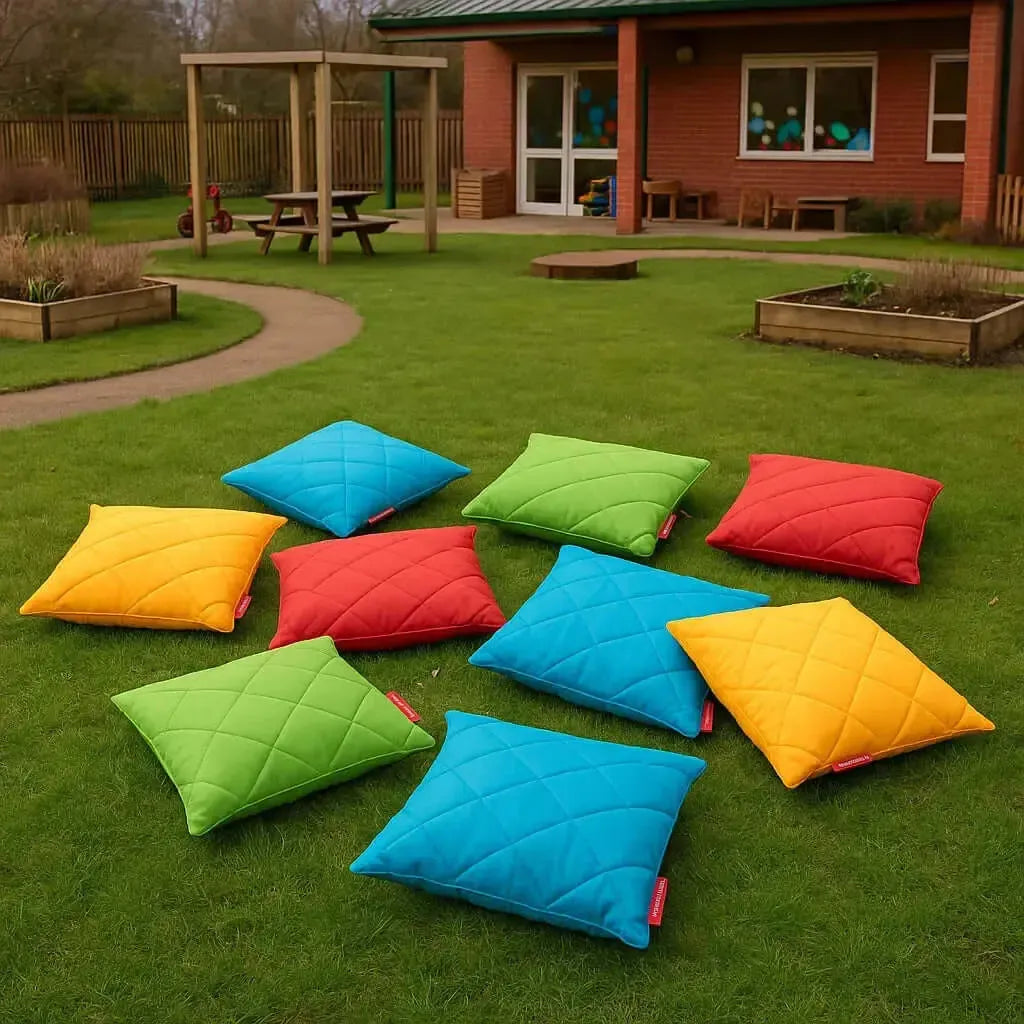 Quilted Square Outdoor Sit Upons-Quilted Square Outdoor Sit Upons