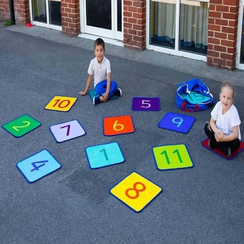 Rainbow 1-24 Numbers Mini Mat Squares & Holdall-Rainbow 1-24 Numbers Mini Mat Squares & Holdall