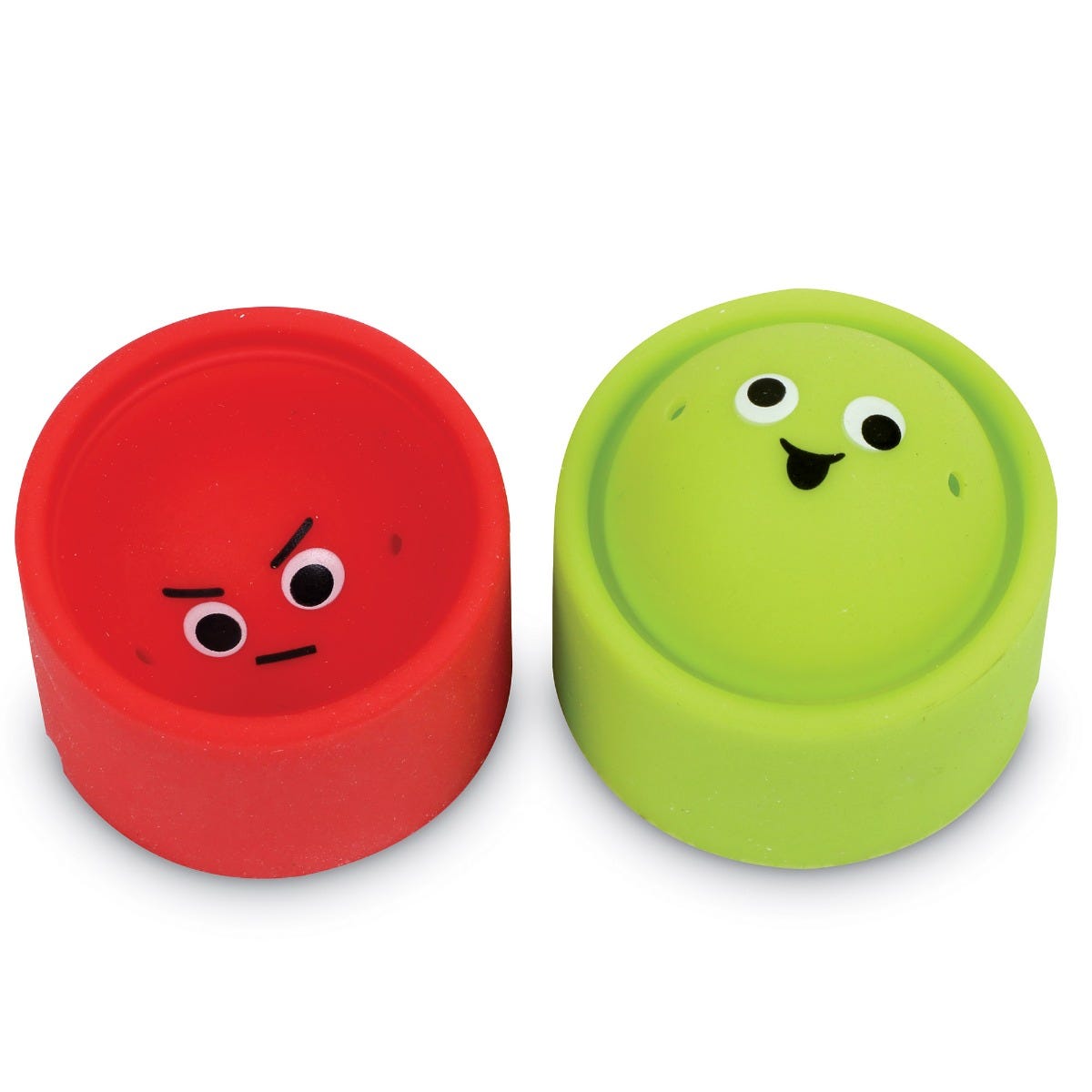 Rainbow Emotion Fidget Poppers, Introducing the Rainbow Emotion Fidget Poppers, the perfect tool to enhance social-emotional learning and sensory skills in children. The Rainbow Emotion Fidget Poppers are crafted from soft silicone and designed with little hands in mind, these captivating fidget poppers are a must-have for every child's fidget toy collection.Featuring a vibrant array of colors, each fidget popper boasts a delightful surprise – one of five expressive emoji-style faces that assist children in