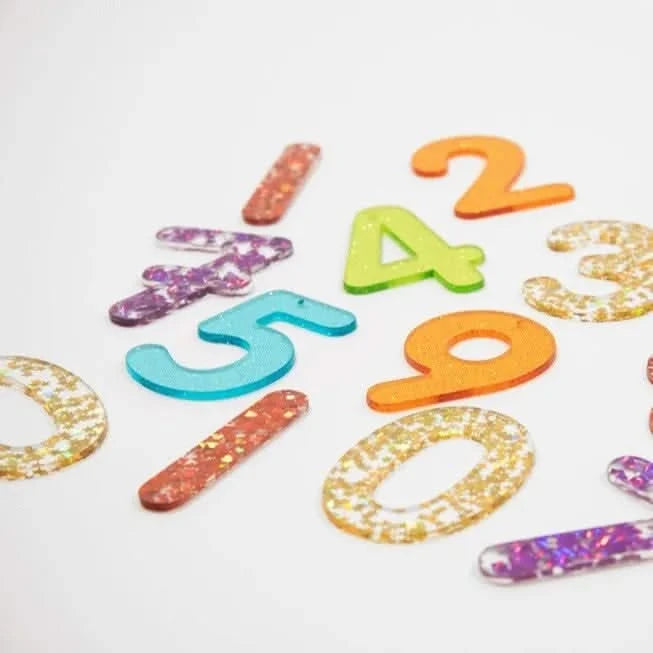 Rainbow Glitter Numbers - Pk14-Rainbow Glitter Numbers - Pk14