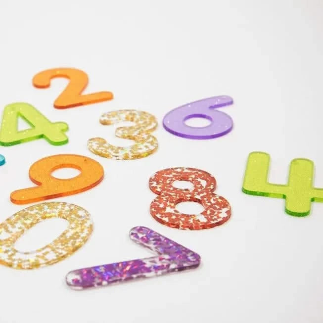 Rainbow Glitter Numbers - Pk14-Rainbow Glitter Numbers - Pk14