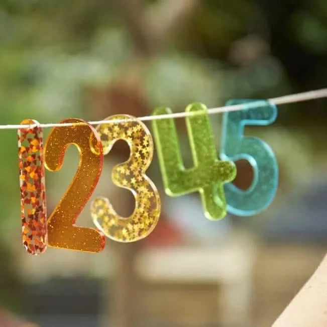 Rainbow Glitter Numbers - Pk14-Rainbow Glitter Numbers - Pk14