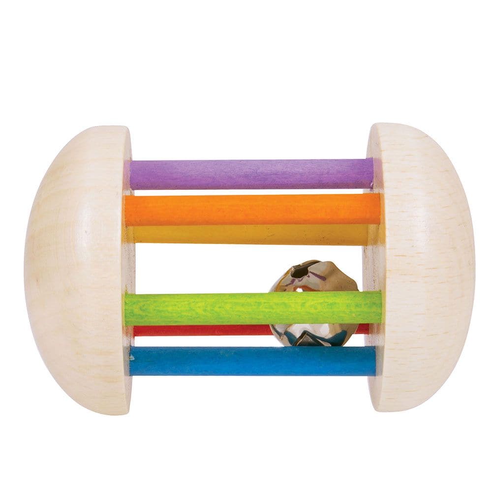 Rainbow Rattle, The Rainbow Rattle is designed to offer a multi-sensory experience that can aid your child's development in various ways. Rainbow Rattle Features: Sensory Stimulation: The vibrant colours are visually stimulating, helping with colour recognition. The bell inside provides auditory stimulation, making it a full sensory experience. Motor Skill Development: Rolling or shaking the Rainbow Rattle requires control and dexterity, helping to fine-tune your little one's motor skills. Safety First: The