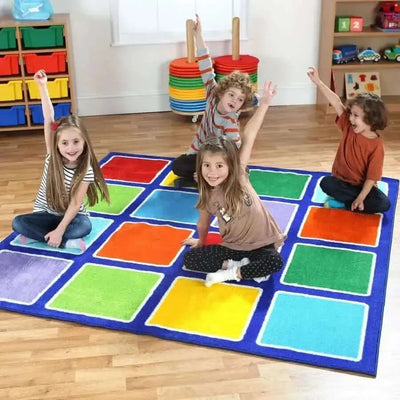 Rainbow Square Placement Carpet-Rainbow Square Placement Carpet