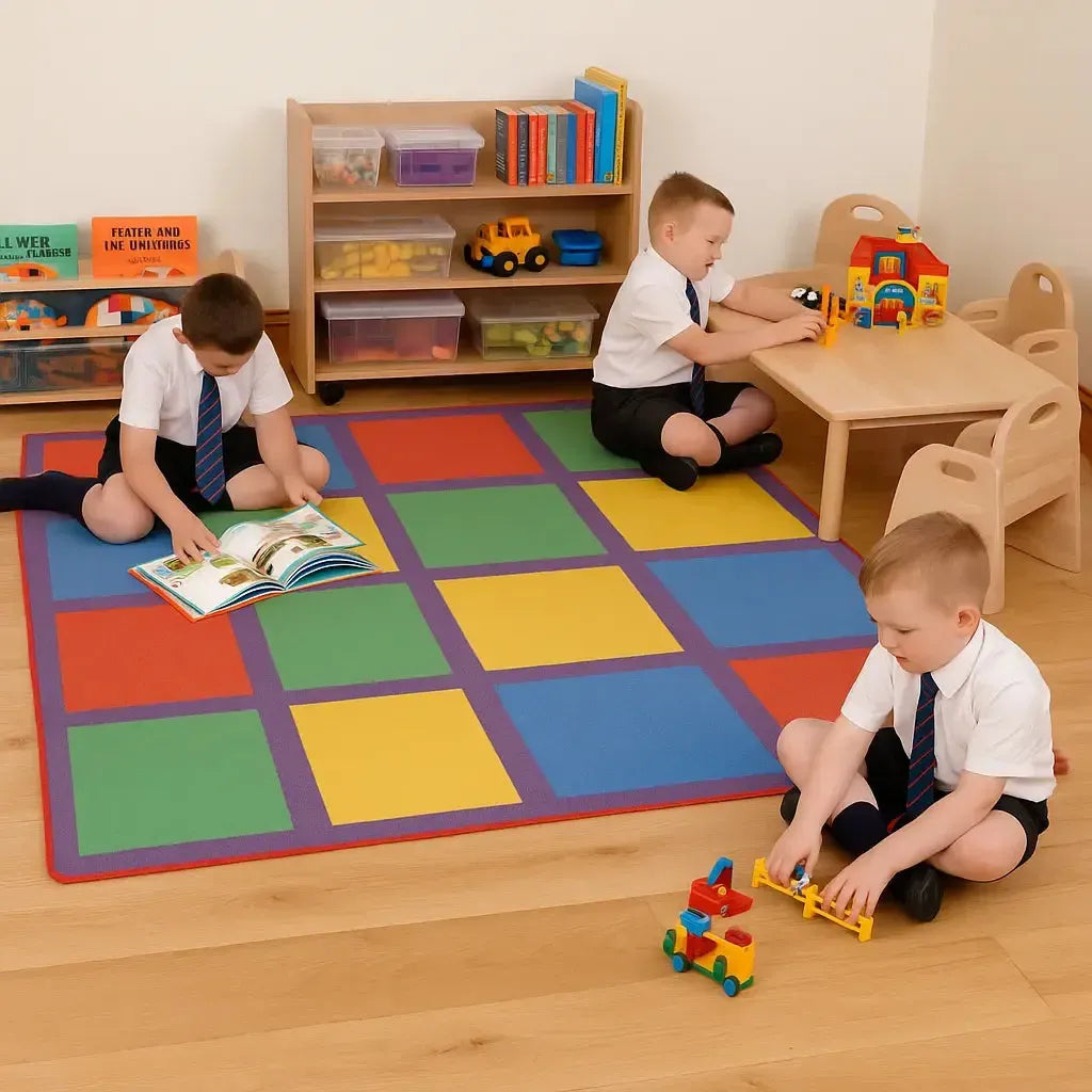 Rainbow Squares Rug-Rainbow Squares Rug