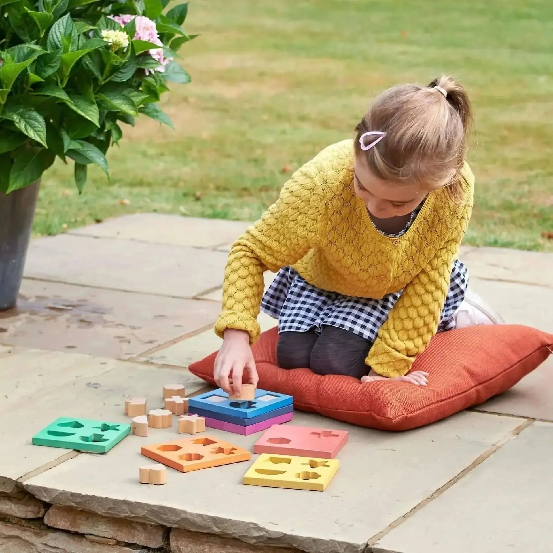 Rainbow Wooden Shape Stacker-Rainbow Wooden Shape Stacker