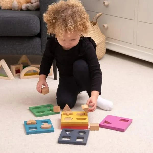 Rainbow Wooden Shape Stacker-Rainbow Wooden Shape Stacker