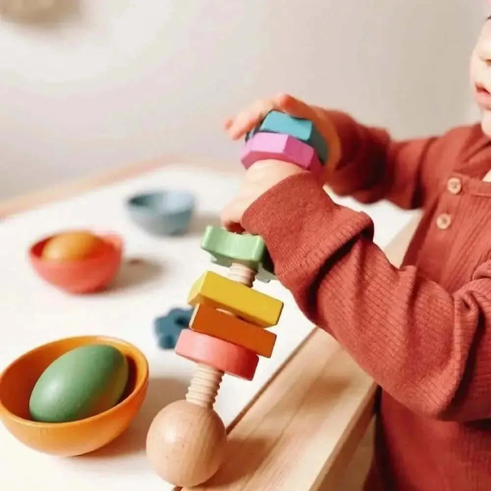 Rainbow Wooden Shape Twister-Rainbow Wooden Shape Twister