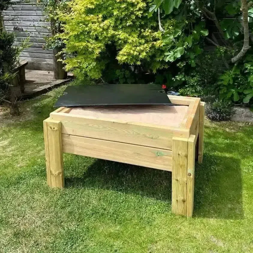 Raised Sandpit with Chalkboard Lid-Raised Sandpit with Chalkboard Lid