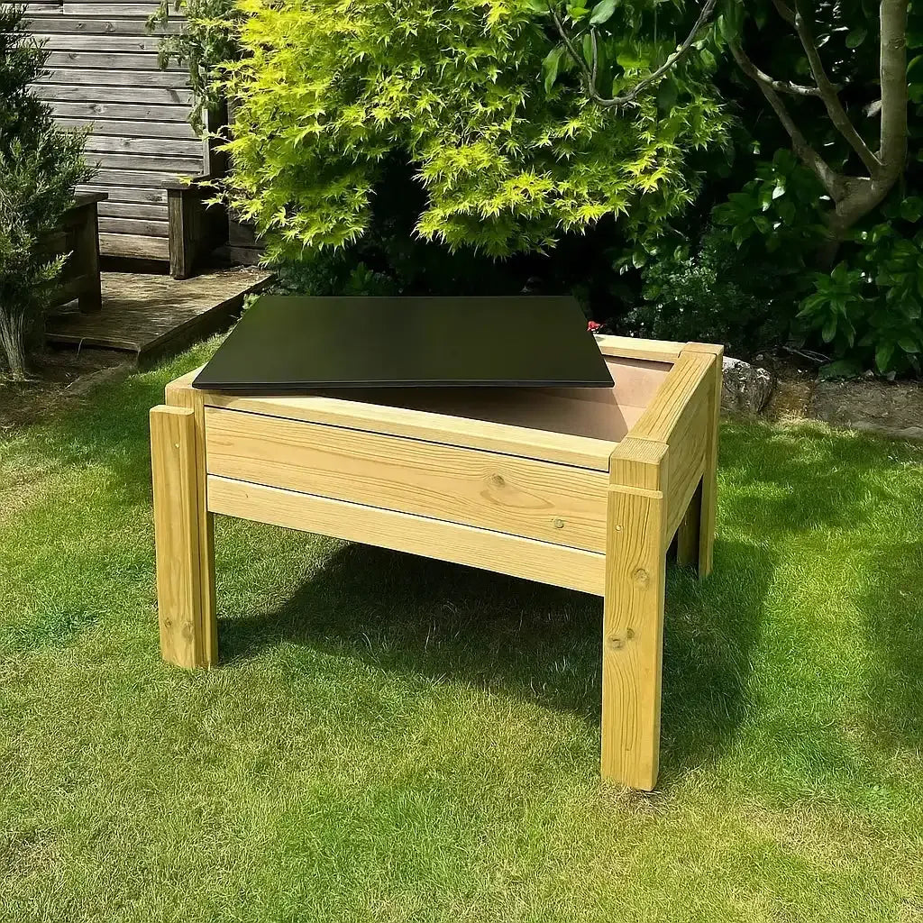 Raised Sandpit with Chalkboard Lid-Raised Sandpit with Chalkboard Lid