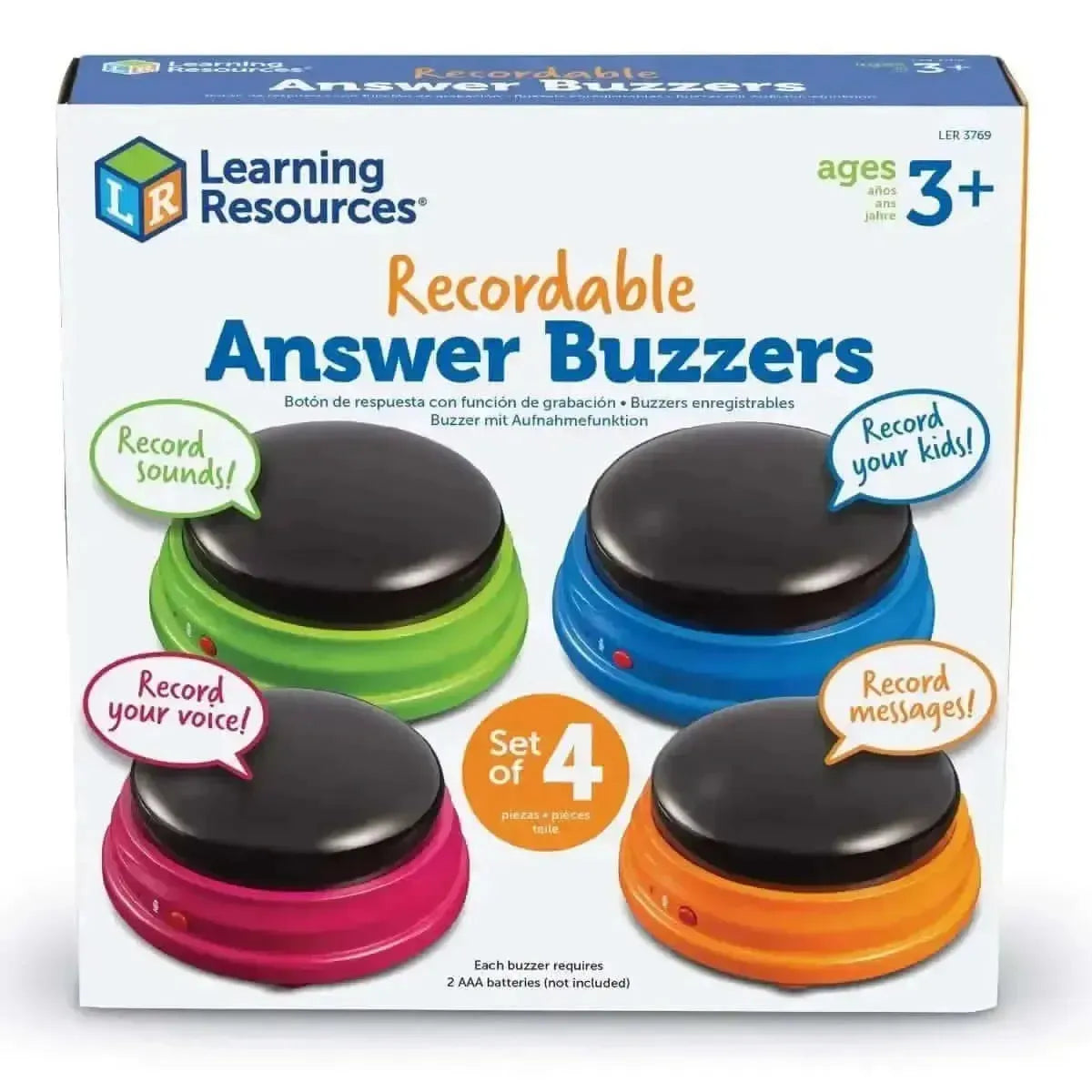 Recordable Answer Buzzers Set of 4-Recordable Answer Buzzers Set of 4