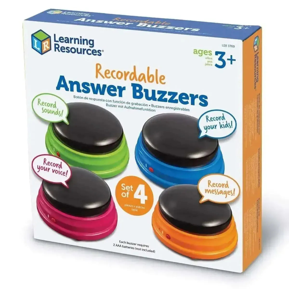 Recordable Answer Buzzers Set of 4-Recordable Answer Buzzers Set of 4