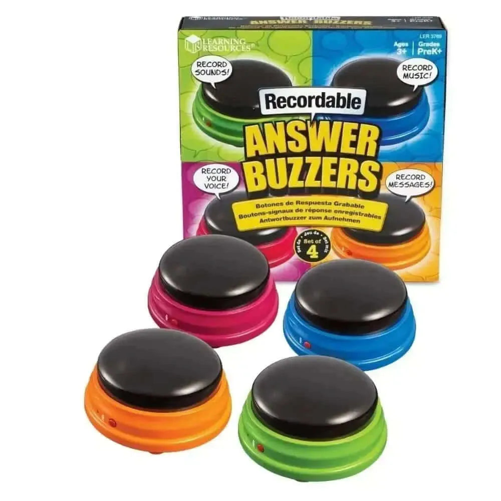 Recordable Answer Buzzers Set of 4-Recordable Answer Buzzers Set of 4