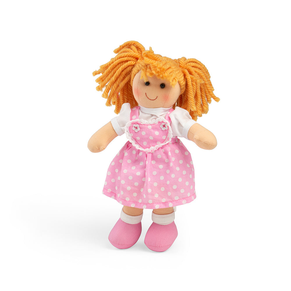 Ruby Doll - Small, Welcome Ruby, the soft and cuddly doll that is all heart, into your home and into your child's heart. Created with meticulous attention to detail and designed to be a cuddly companion for little ones, Ruby is much more than a doll; she's a friend for life. Her vibrant personality and comforting presence can brighten up even the gloomiest of days. Detailed Description Soft and Cuddly Texture Ruby is crafted with a soft and huggable material that invites warm cuddles and big hugs. She is ge