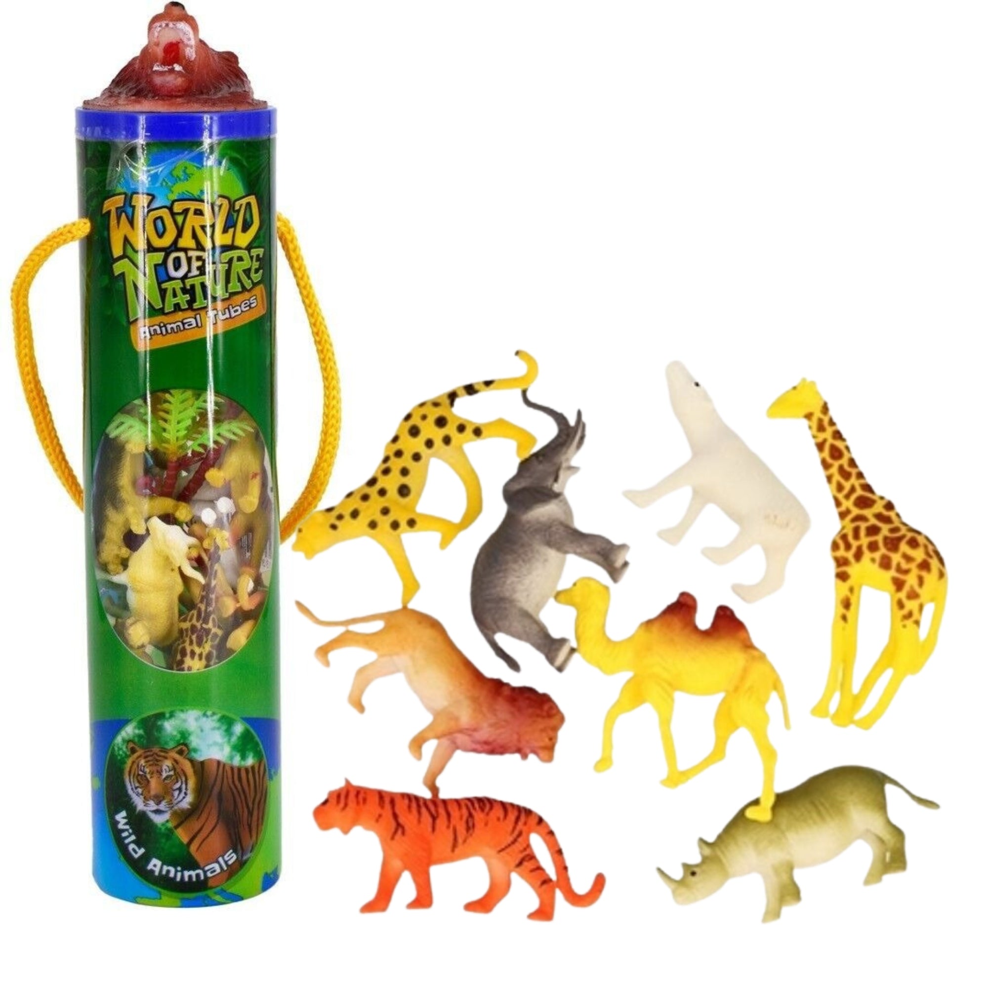 Safari Animal Tube, Bring the magic of a Safari expedition into your child's playtime with our Safari Animal Tube! This tube is packed with a variety of animal-themed toys, including lions, giraffes, and more, to create a new world of make-believe.Your little one can embark on an exciting adventure to the African savannah, encountering wild animals along the way.The tube features a convenient carry handle, making it easy to bring the Safari Animal Tube wherever your child goes. When playtime is over, the tu