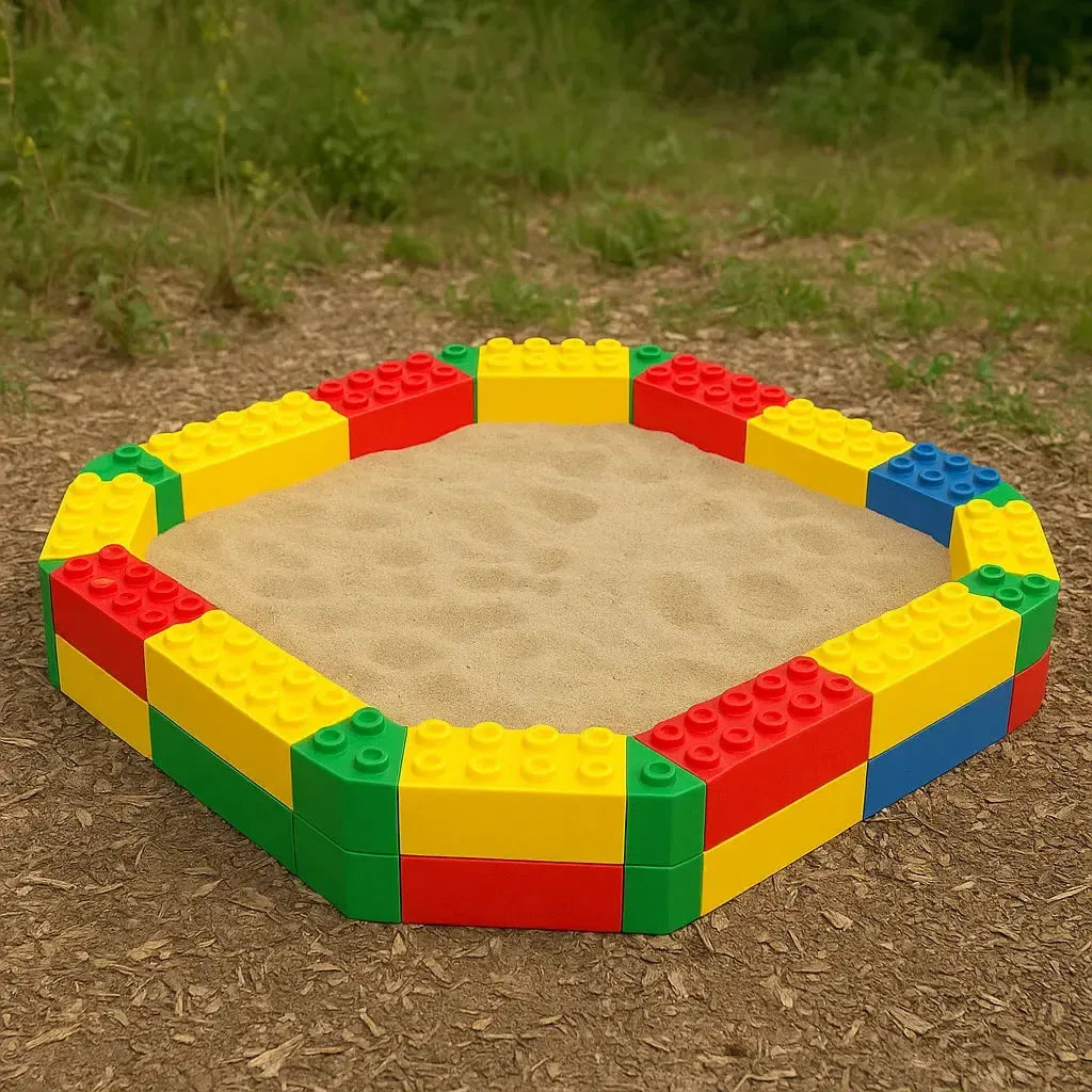 Sandpit with building bricks-Sandpit with building bricks