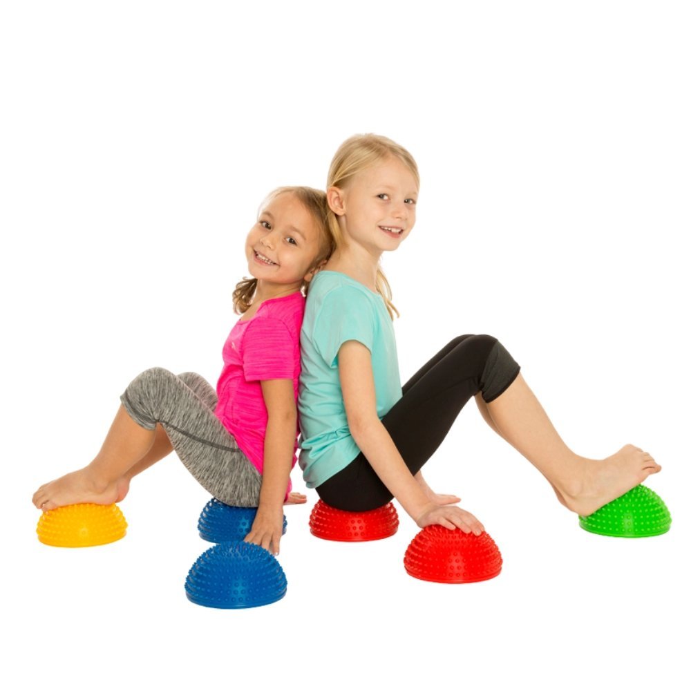 Sensory hemisphere 2 Pack, The Sensory Hemisphere Pack of 2 is the ultimate solution for those seeking to enhance balance, correct posture, and indulge in a soothing foot massage. With its ergonomic design, this versatile set is specifically curated for balance exercises, helping build confidence and honing essential coordination skills. Each hemisphere is equipped with special conical spikes that effectively stimulate sensory receptors, resulting in improved blood circulation throughout the body. The gentl