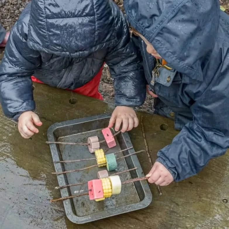 Sensory Play Stones Threading Kebabs-Sensory Play Stones Threading Kebabs