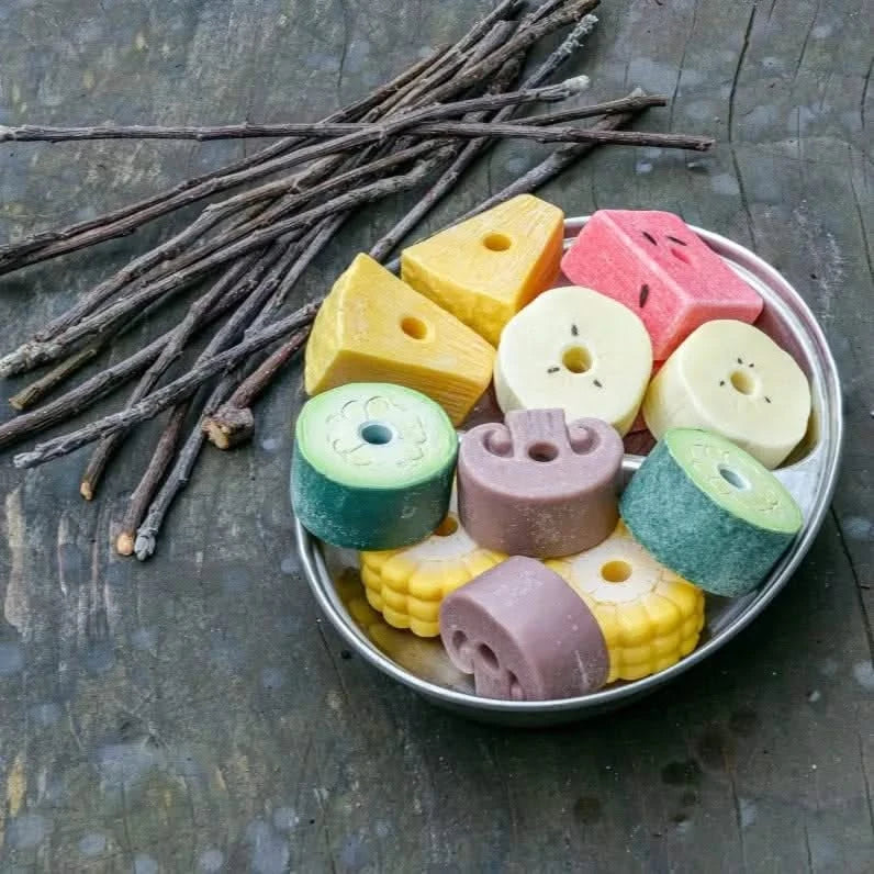 Sensory Play Stones Threading Kebabs-Sensory Play Stones Threading Kebabs