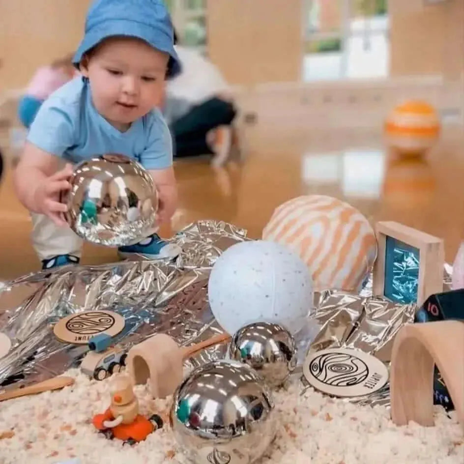 Sensory Reflective Balls Silver Pack of 4-Sensory Reflective Balls Silver Pack of 4