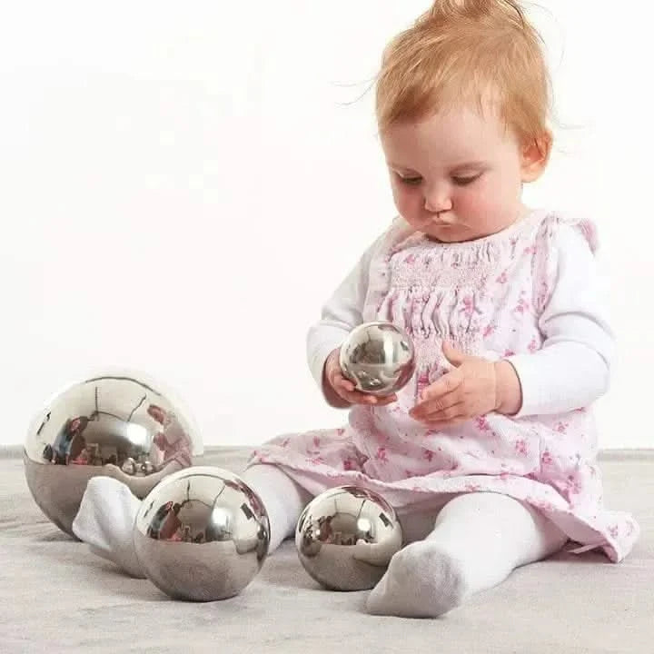 Sensory Reflective Balls Silver Pack of 4-Sensory Reflective Balls Silver Pack of 4
