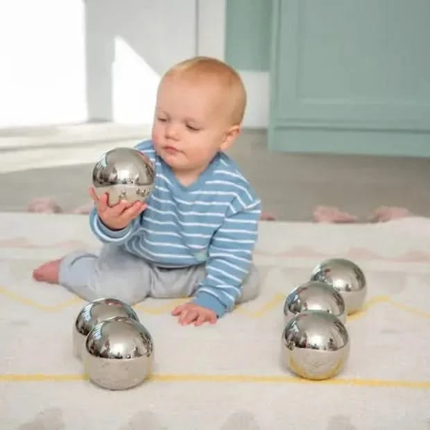 Sensory Reflective Balls Silver Pack of 4-Sensory Reflective Balls Silver Pack of 4