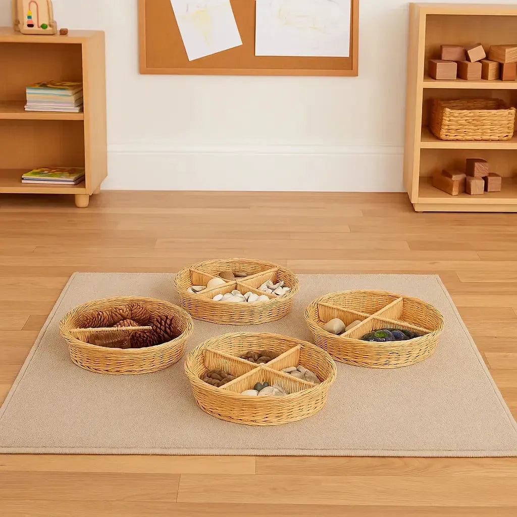 Set Of 4 Fraction Baskets-Set Of 4 Fraction Baskets