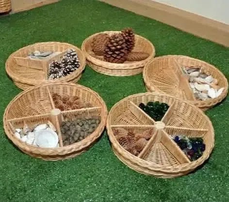 Set Of 5 Fraction Baskets-Set Of 5 Fraction Baskets