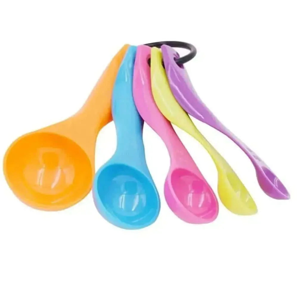 Set of Colourful Plastic Measuring Spoons-Set of Colourful Plastic Measuring Spoons