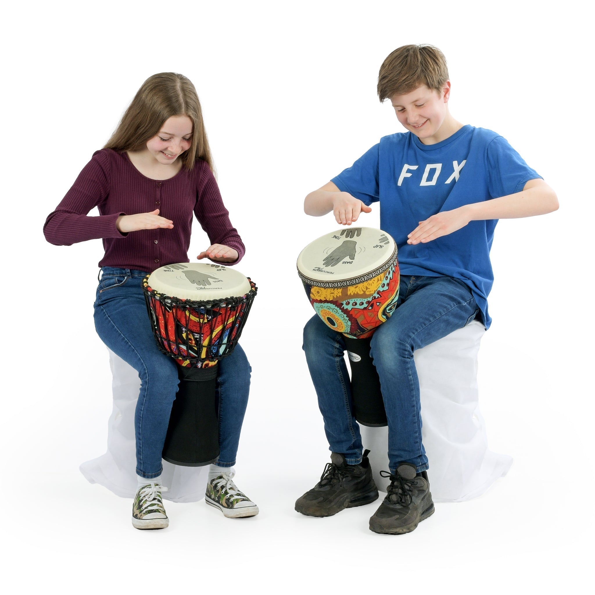Slap djembe pack - pretuned, Djembes are becoming ever popular with classes starting up in schools, music hubs, and your local community centre. Nothing matches the joy of making music together and these classes are not only great as music education for youngsters, but also as a fun and therapeutic activity for all ages Slap Djembes come with a wealth of features making them easy to play, transport, and most importantly giving them a great sound. A great design, well-tuned drum head and durable construction