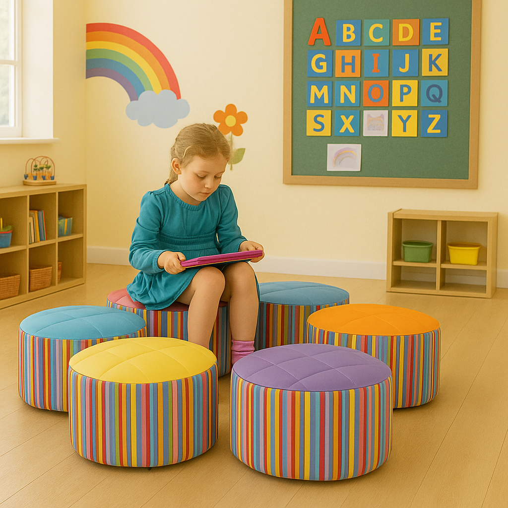 Small Hexagonal Pouffe Set of 6