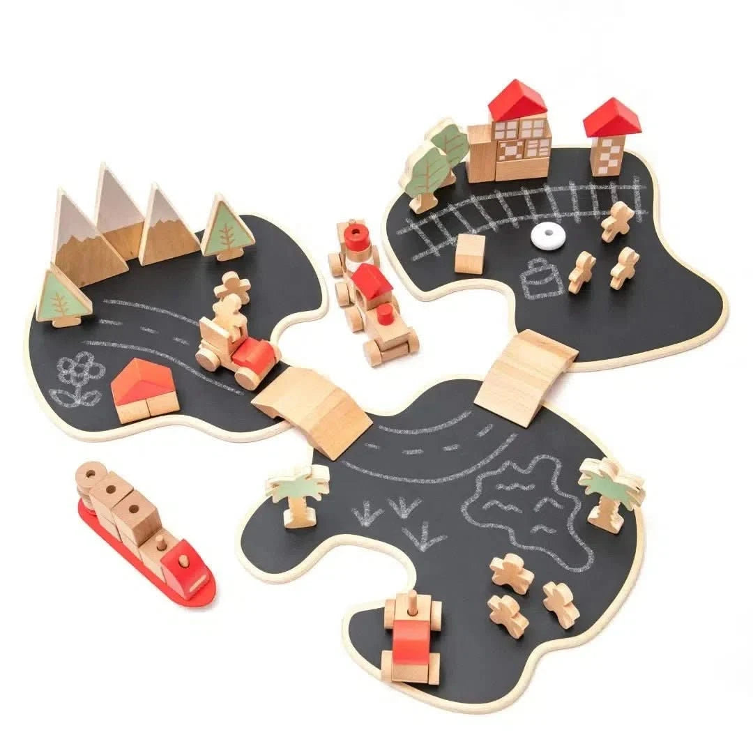 Small World Wooden Story Island Set 68pk-Small World Wooden Story Island Set 68pk