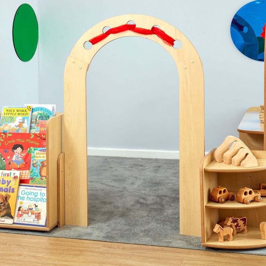 Solway Early Years Indoor Archway, Archway designed to be used within roleplay scenarios. The Solway Archway simply attatches to the Solway Storage range with connecting bolts supplied. Supplied in flat pack form with easy to follow assembly instructions. Combine pieces within the Solway range to create your own, unique combination. Whilst this piece can be mixed with other items from the Solway range, it cannot be used as a stand alone piece. Height:1270 mm Depth:315 mm Assembly type:Self-Assembly, Solway 