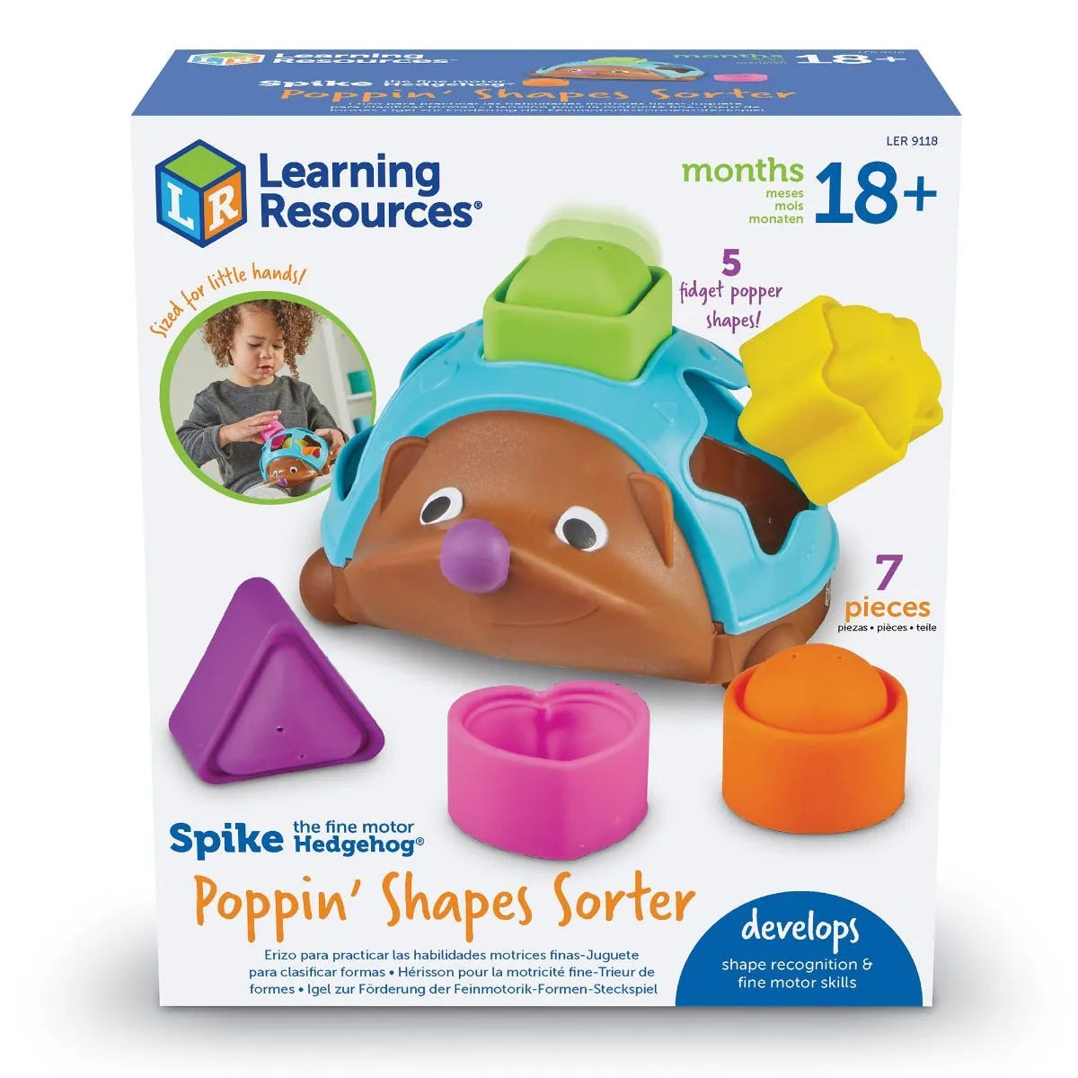 Spike The Fine Motor Hedgehog Poppin Shapes Sorter-Spike The Fine Motor Hedgehog Poppin Shapes Sorter