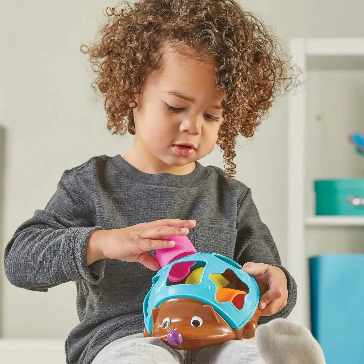 Spike The Fine Motor Hedgehog Poppin Shapes Sorter-Spike The Fine Motor Hedgehog Poppin Shapes Sorter