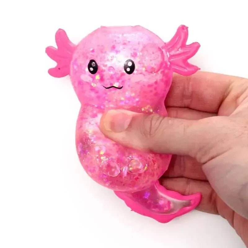 Squeezable Glitter Axolotl Stress Toy-Squeezable Glitter Axolotl Stress Toy